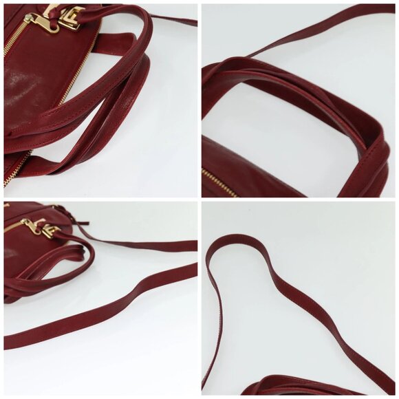 Chloe Angie Hand Bag Leather 2way Red Gold Auth BA2421 - Picture 16 of 16